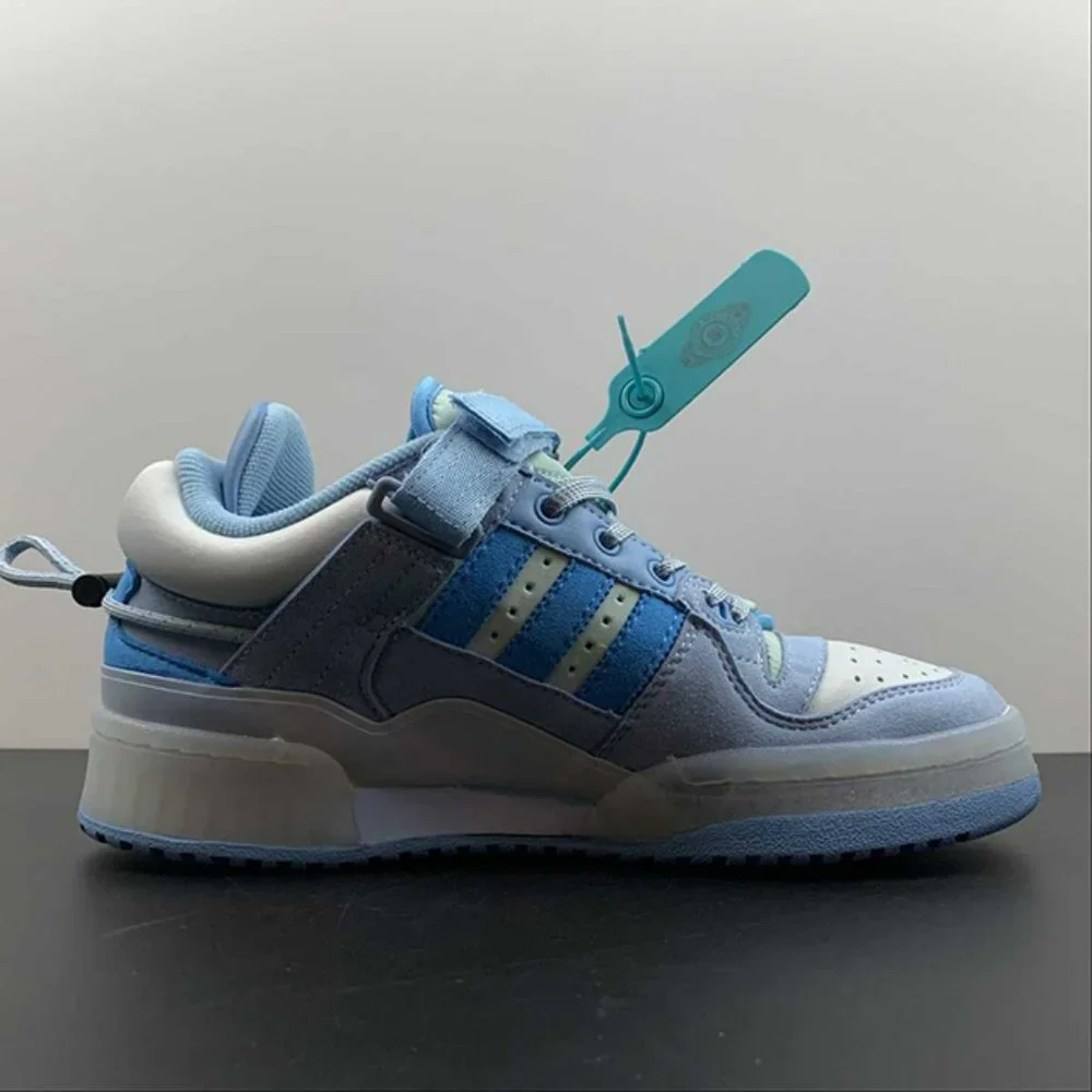 adidas Forum Buckle Low Bad Bunny Blue Tint Mens Sneakers - Picture 3 of 15